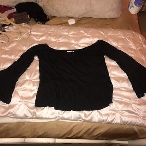 Black off the shoulder top